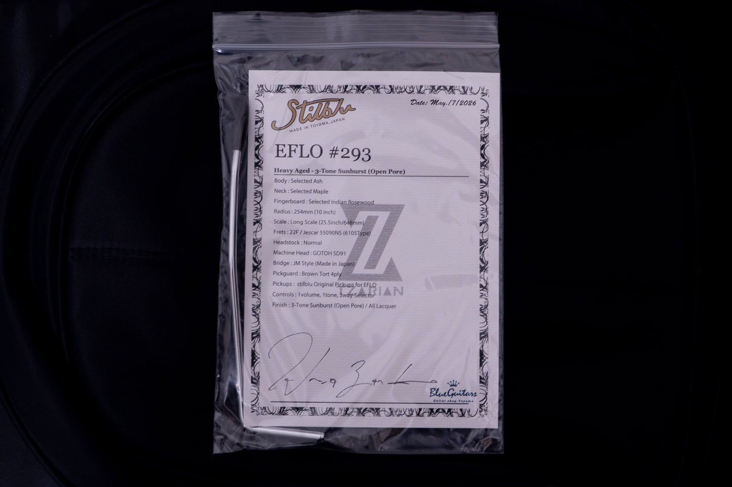【new】stilblu  / EFLO Heavy Aged #293 - 3-Tone Sunburst -3.67kg【TONIQ Yokohama】【price included SHIPPING & IMPORT TAX & VAT】