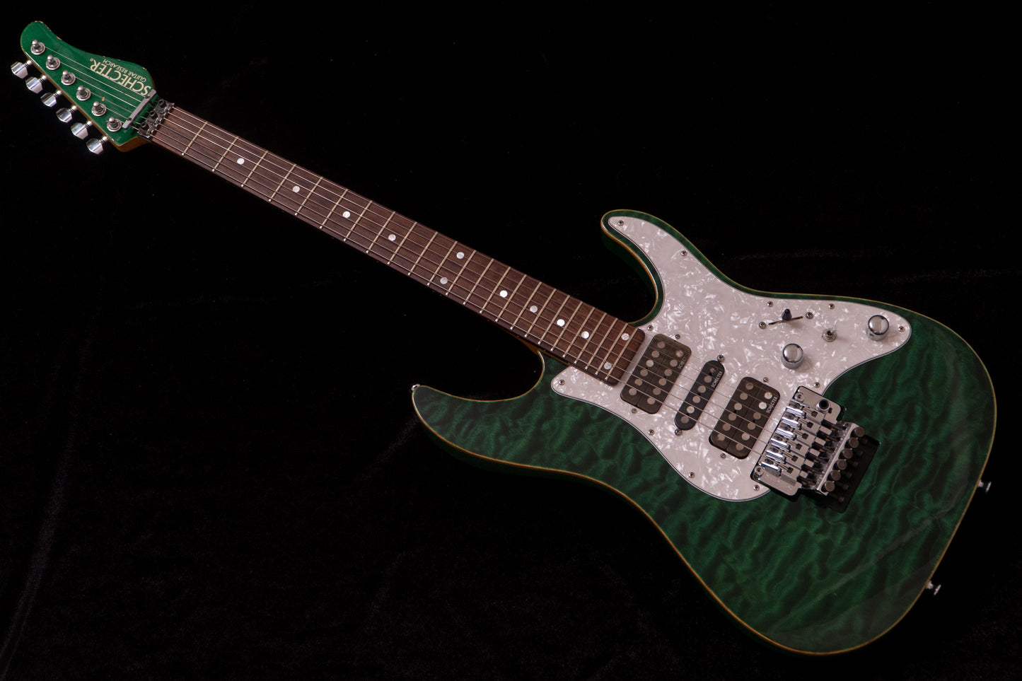 【used】SCHECTER / SD-II-24-AS/R See-Thru Green 2011 3.82kg #SA1102030【TONIQ Yokohama】 【price included SHIPPING & IMPORT TAX & VAT】