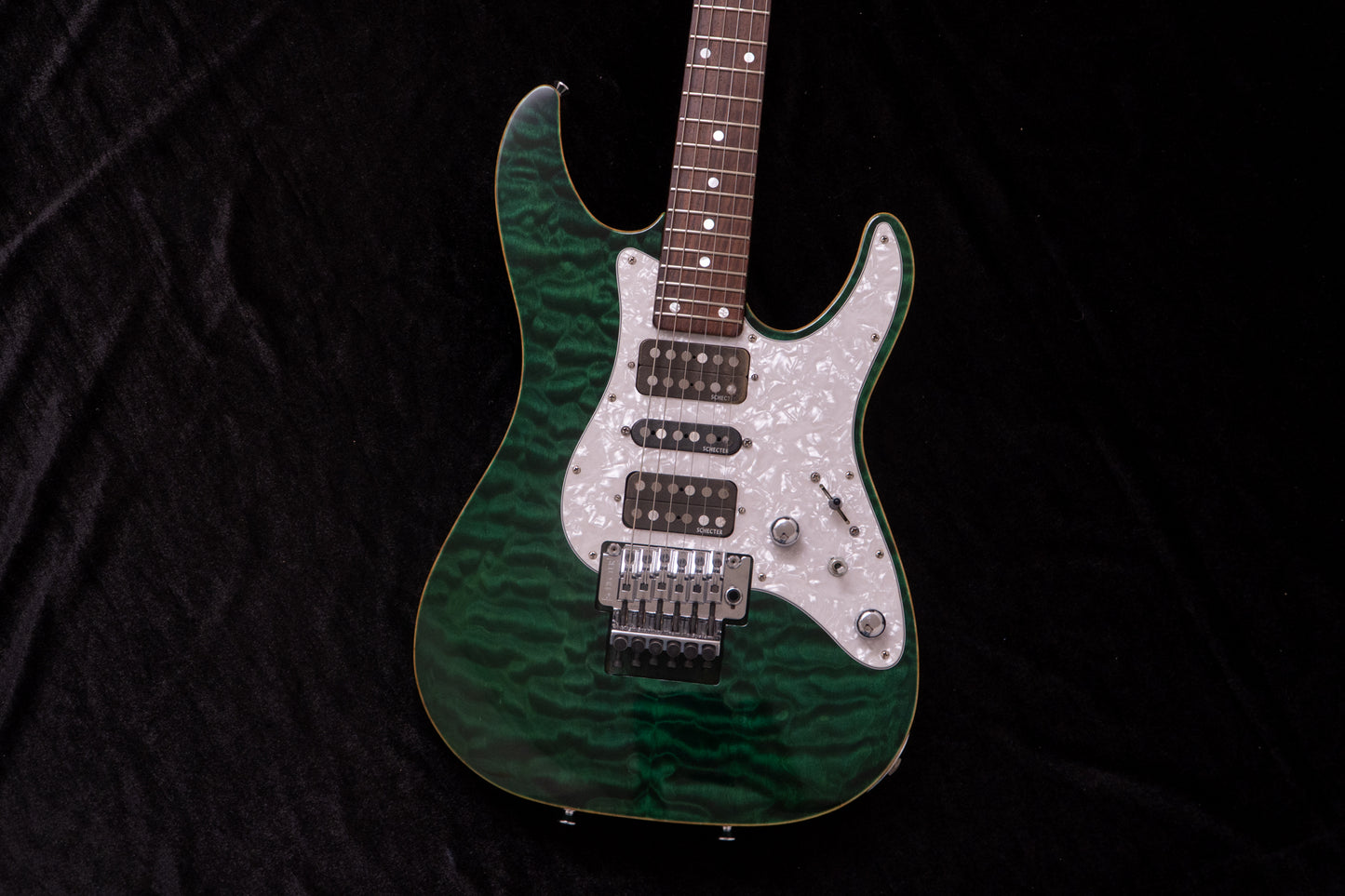 【used】SCHECTER / SD-II-24-AS/R See-Thru Green 2011 3.82kg #SA1102030【TONIQ Yokohama】 【price included SHIPPING & IMPORT TAX & VAT】