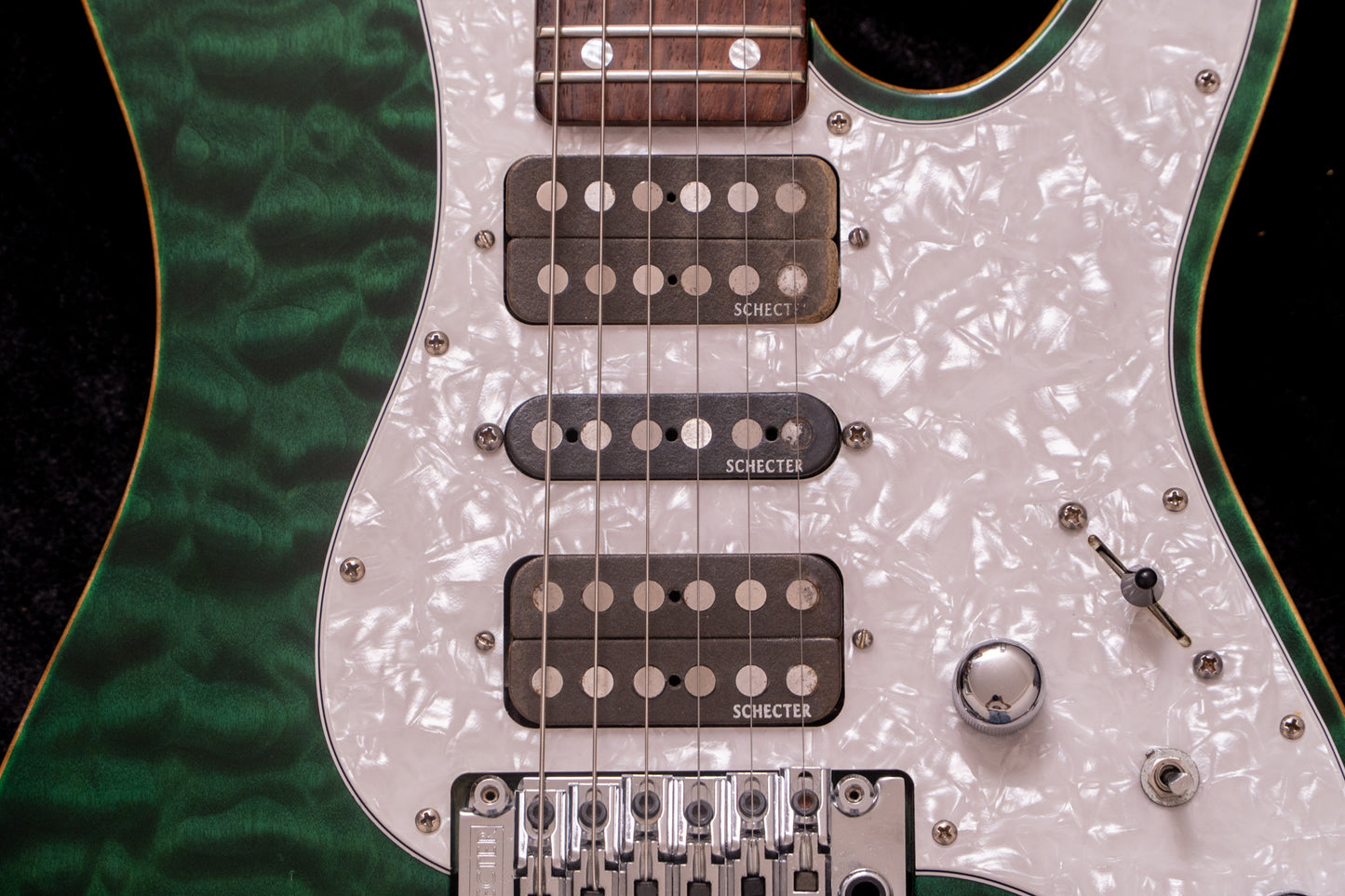 【used】SCHECTER / SD-II-24-AS/R See-Thru Green 2011 3.82kg #SA1102030【TONIQ Yokohama】 【price included SHIPPING & IMPORT TAX & VAT】